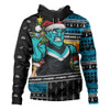 Port Adelaide Hoodie Santa Surfing Down Under Christmas Footy