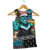 Port Adelaide Men Tank Top Santa Surfing Down Under Christmas Footy