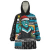 Port Adelaide Snug Hoodie Santa Surfing Down Under Christmas Footy