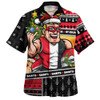 St Kilda Hawaiian Shirt Santa Surfing Down Under Christmas Footy