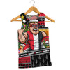 St Kilda Men Tank Top Santa Surfing Down Under Christmas Footy