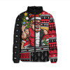 St Kilda Padded Jacket Santa Surfing Down Under Christmas Footy