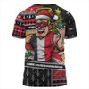 St Kilda T-Shirt Santa Surfing Down Under Christmas Footy