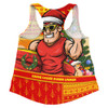 Gold Coast SUNS Women Racerback Tank Santa Surfing Down Under Christmas Footy