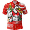 Sydney Swans Polo Shirt Santa Surfing Down Under Christmas Footy