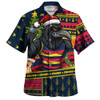 Adelaide Crows Hawaiian Shirt Santa Surfing Down Under Christmas Footy
