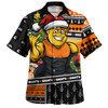 GWS GIANTS Hawaiian Shirt Santa Surfing Down Under Christmas Footy