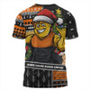 GWS GIANTS T-Shirt Santa Surfing Down Under Christmas Footy