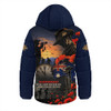 Australia Hooded Padded Jacket Poppy Fields Remembrance Day Fallen Soldiers Memorial