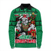 South Sydney Rabbitohs Long Sleeve Polo Shirt Christmas Glory And Timeless Team Pride