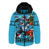 Cronulla-Sutherland Sharks Hooded Padded Jacket Christmas Glory And Timeless Team Pride
