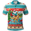 Australia Polo Shirt Santa And Roo Christmas Surfing Beachmas Down Under
