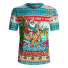 Australia Rugby Jersey Santa And Roo Christmas Surfing Beachmas Down Under