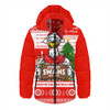 Sydney Swans Hooded Padded Jacket Arrested For Christmas Cheer Festive Mugshot