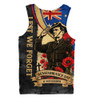 Australia Men Tank Top November Honour Remembrance Day Poppy Soldier Memory
