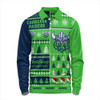 Canberra Raiders Long Sleeve Polo Shirt Merry Christmas In The Colours We Love