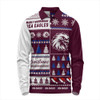 Manly Warringah Sea Eagles Long Sleeve Polo Shirt Merry Christmas In The Colours We Love