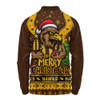 Hawthorn Long Sleeve Polo Shirt Aboriginals Christmas Pride With Merry Game Day Energy