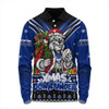 Canterbury-Bankstown Bulldogs Long Sleeve Polo Shirt Aussie Santa Christmas Joy For Festive Celebrations