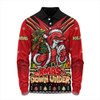 Redcliffe Dolphins Long Sleeve Polo Shirt Aussie Santa Christmas Joy For Festive Celebrations