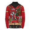 Redcliffe Dolphins Long Sleeve Polo Shirt Aussie Santa Christmas Joy For Festive Celebrations