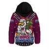 Manly Warringah Sea Eagles Hooded Padded Jacket Aussie Santa Christmas Joy For Festive Celebrations