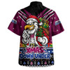 Manly Warringah Sea Eagles Hawaiian Shirt Aussie Santa Christmas Joy For Festive Celebrations