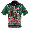South Sydney Rabbitohs Zip Polo Shirt Aussie Santa Christmas Joy For Festive Celebrations