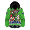 Canberra Raiders Hooded Padded Jacket Aussie Santa Christmas Joy For Festive Celebrations