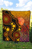 Australia Aboriginal Quilt - Australia Indigenous Flag Circle Dot Painting Art (Golden)