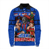Newcastle Knights Long Sleeve Polo Shirt Christmas Glory And Timeless Team Pride Personalised Edition