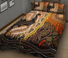 Australia Quilt Bed Set - Australian Aboriginal Sun and Emu