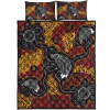 Australia Aboriginal Quilt Bed Set - Indigenous Symbol Emu Ver 1