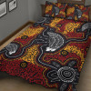 Australia Aboriginal Quilt Bed Set - Indigenous Symbol Emu Ver 1