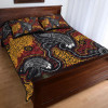 Australia Aboriginal Quilt Bed Set - Indigenous Symbol Emu Ver 1