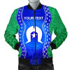 [Custom] Australia Torres Strait Islanders Bomber Jacket - Torres Symbol With Aboriginal Patterns