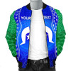 [Custom] Australia Torres Strait Islanders Bomber Jacket - Torres Symbol With Aboriginal Patterns