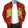 Australia Aboriginal Bomber Jacket - Australia Map Hand Patterns Spider Web