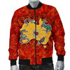 Australia Aboriginal Bomber Jacket - Australia Map Hand Patterns Spider Web