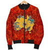 Australia Aboriginal Bomber Jacket - Australia Map Hand Patterns Spider Web
