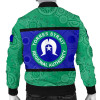 Australia Bomber Jacket - Torres Strait Islands Flag With Aboriginal Patterns