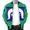 Australia Bomber Jacket - Torres Strait Islands Flag With Aboriginal Patterns
