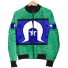 Australia Bomber Jacket - Torres Strait Islands Flag With Aboriginal Patterns