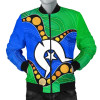 Australia Torres Strait Islands Bomber Jacket - Flag with Aboriginal Patterns