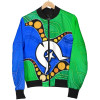 Australia Torres Strait Islands Bomber Jacket - Flag with Aboriginal Patterns