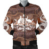 Australia Bomber Jacket - Aboriginal Patterns Jacket - Australian Coat Of Arms