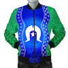 Australia Torres Strait Islanders Bomber Jacket - Torres Symbol With Aboriginal Patterns
