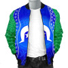 Australia Torres Strait Islanders Bomber Jacket - Torres Symbol With Aboriginal Patterns