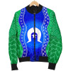 Australia Torres Strait Islanders Bomber Jacket - Torres Symbol With Aboriginal Patterns