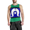Australia Men Tank Top - Torres Strait Islands Flag With Aboriginal Patterns